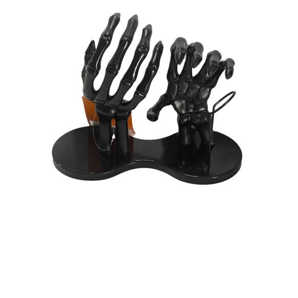 NWT Halloween Hyde & Eek Black Skeleton Hands Wine Bottle Holder - Picture 7 of 7